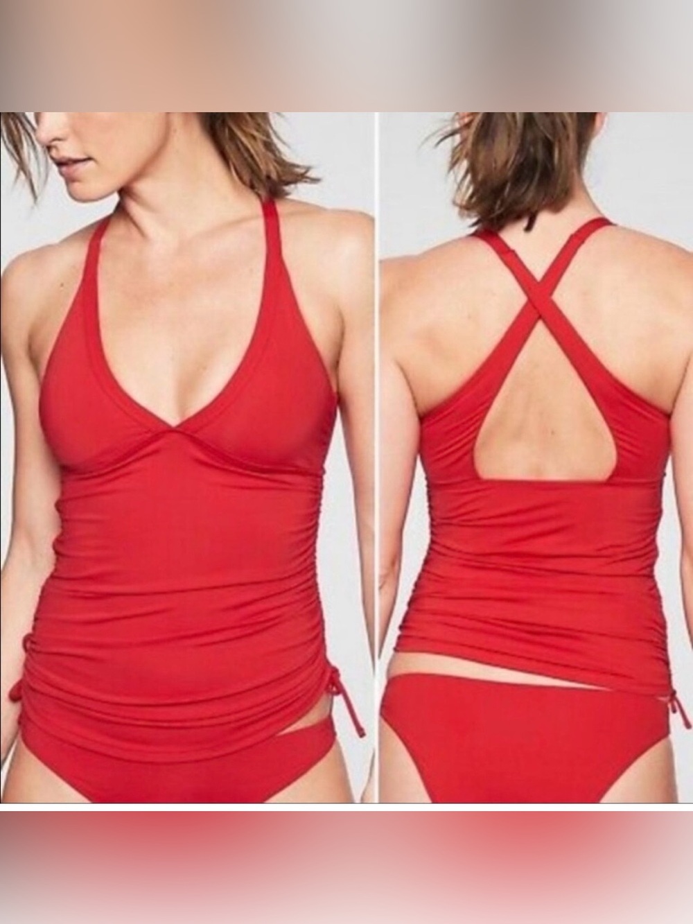 Women’s Red Cross-Back red swimsuit